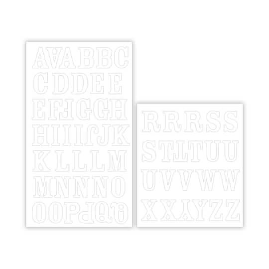 White Serif Alphabet Iron-On Transfers by Make Market®